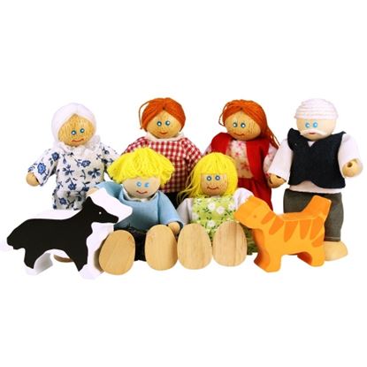 Immagine di famiglia completa per casa bambole