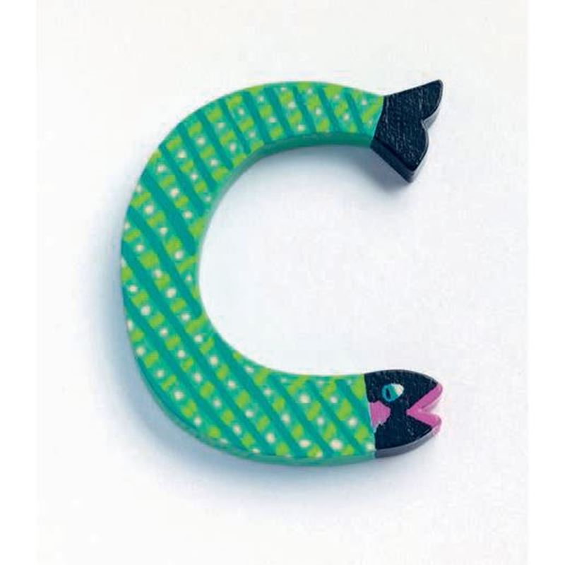 lettera C in legno Djeco sardina – lettere decorative per cameretta bambini