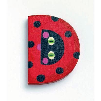 lettera D in legno Djeco coccinella – iniziali per nome  bambini