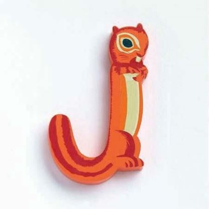 lettera J in legno Djeco scoiattolo – iniziali in legno per nome bambini