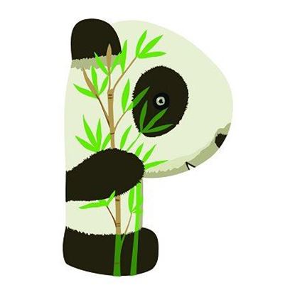 lettera P in legno Djeco panda – iniziali nome bambini