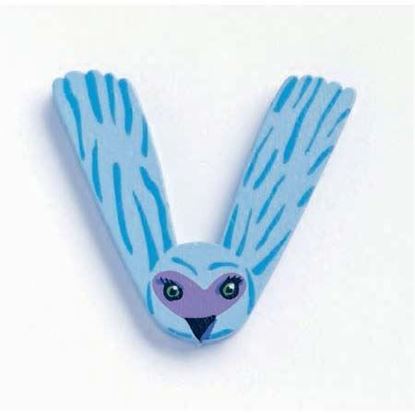 lettera V in legno Djeco civetta ali aperte – idea regalo nascita