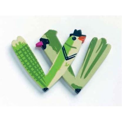 lettera W in legno Djeco uccelli incrociati – iniziali nome bambini