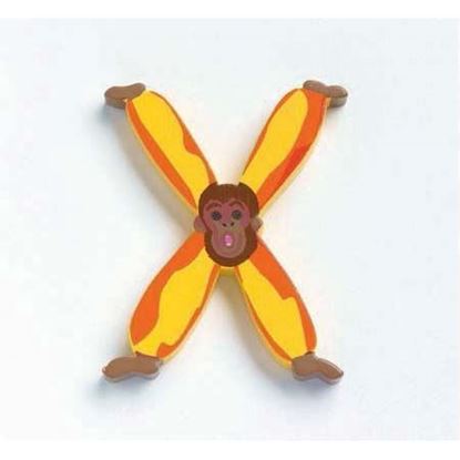 lettera X in legno Djeco scimmia acrobata – lettere arredo cameretta