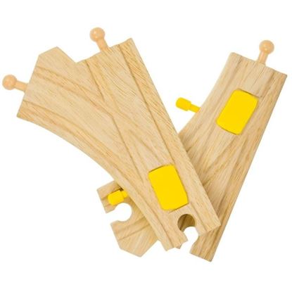 Binari in legno con deviatore, scambio per ferrovia giocattolo