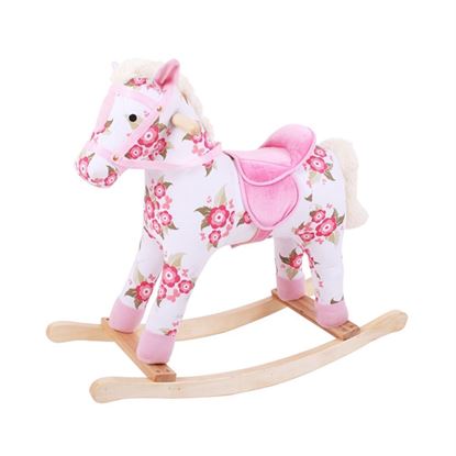 Immagine di cavallo a dondolo fiori in stoffa