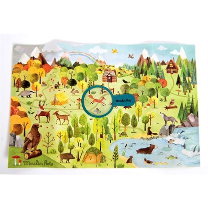 Immagine di puzzle foresta con lente pz 96