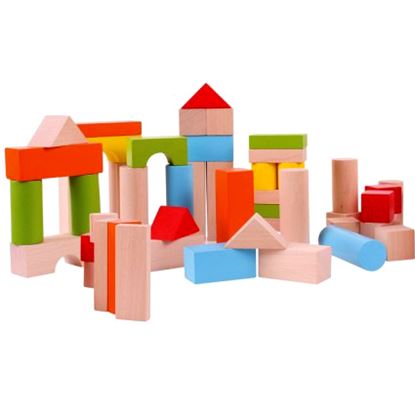 Immagine di costruzioni in legno colorate