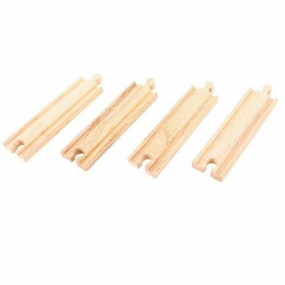 Immagine di binari in legno dritti pz 4