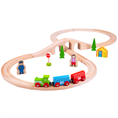 Pista trenino in legno a forma di 8 - ferrovia giocattolo per bambini
