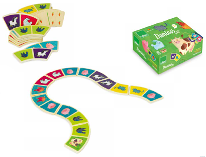 domino animali in legno