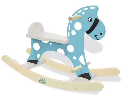 cavallo a dondolo in legno blu