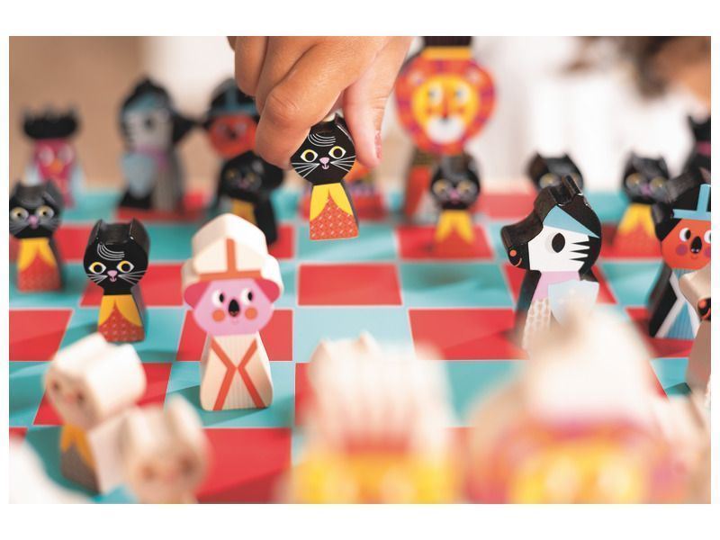 Montessori Scacchi In Legno A Forma Di Carote – Gioco Educativo Per Bambini 4+ Anni, Tavola Rotonda 19 Cm, 24 Bastoncini Colorati