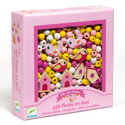 perline in legno rosa djeco