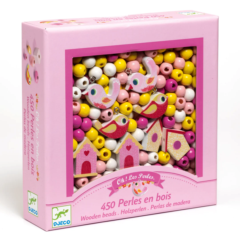 perline in legno rosa djeco