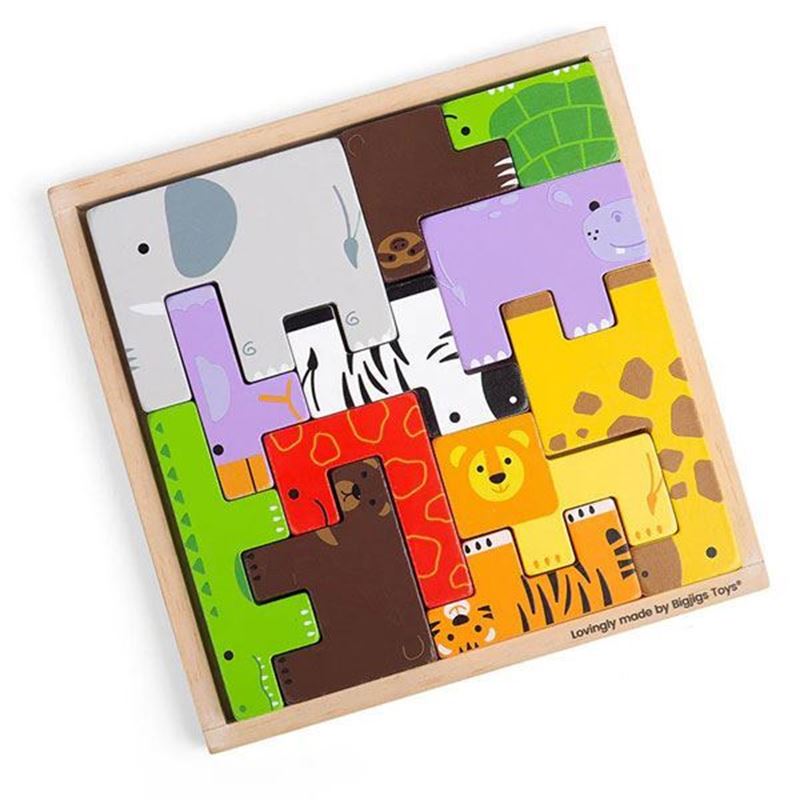 puzzle legno incastro animali