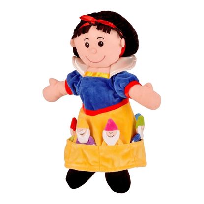 Set burattini Biancaneve e i sette nani in stoffa morbida – marionette per teatrino per bambini