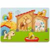Puzzle sonoro in legno Animali della Fattoria con versi realistici, gioco educativo per bambini da 1 anno.