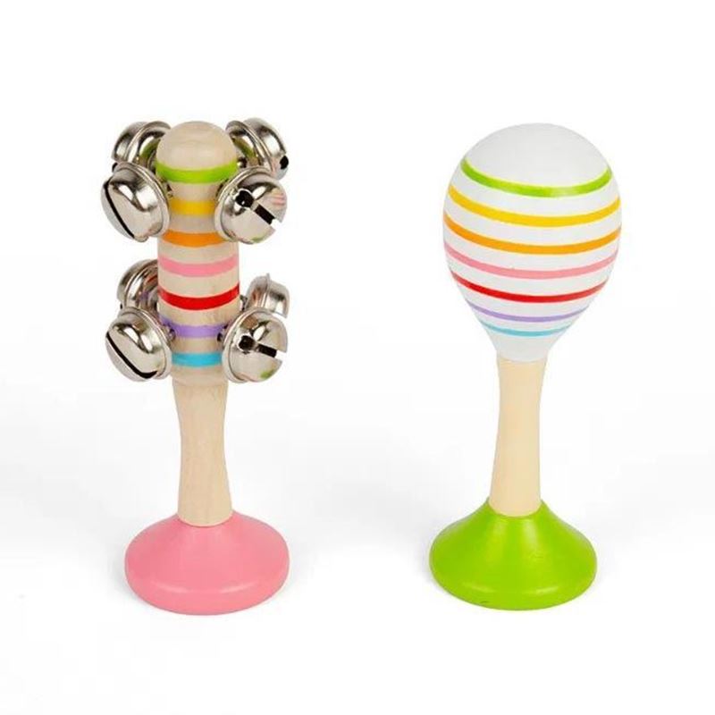 set sonagli a percussione in legno Bigjigs – strumenti musicali per bambini