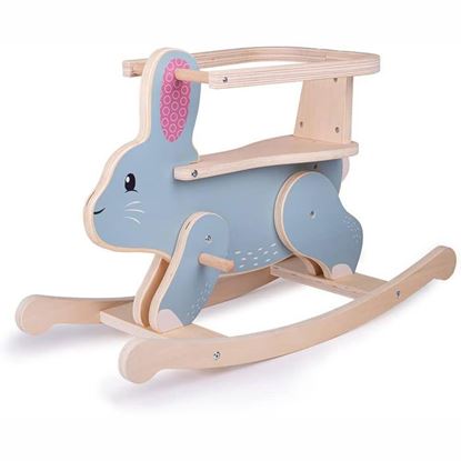 coniglio a dondolo in legno per bambini con struttura stabile