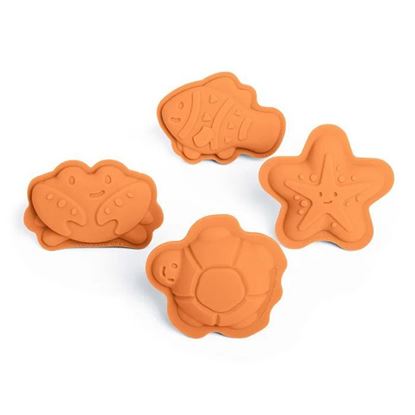 formine per sabbia per bambini in silicone arancioni – set giochi mare