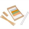 telaio per tessitura in legno per bambini con filati colorati