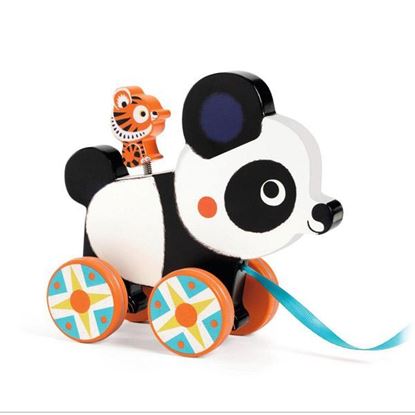 panda trainabile in legno Djeco con tigrotto oscillante