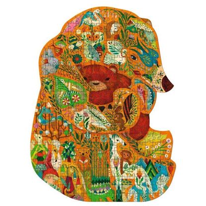 puzzle Puzz Art Djeco orso 350 pezzi con cucciolo e illustrazione artistica