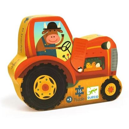 puzzle trattore djeco 16 pezzi – puzzle per bambini 3 anni con scena di fattoria