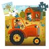 puzzle trattore fattoria djeco – puzzle 16 pezzi con mucca alla guida del trattore
