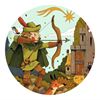 dettaglio robin hood con arco e freccia nel puzzle djeco 36 pezzi