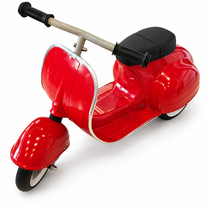 Triciclo Vespa rossa vintage in metallo per bambini