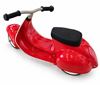 Triciclo Vespa rossa vintage con manubrio e ruote in metallo