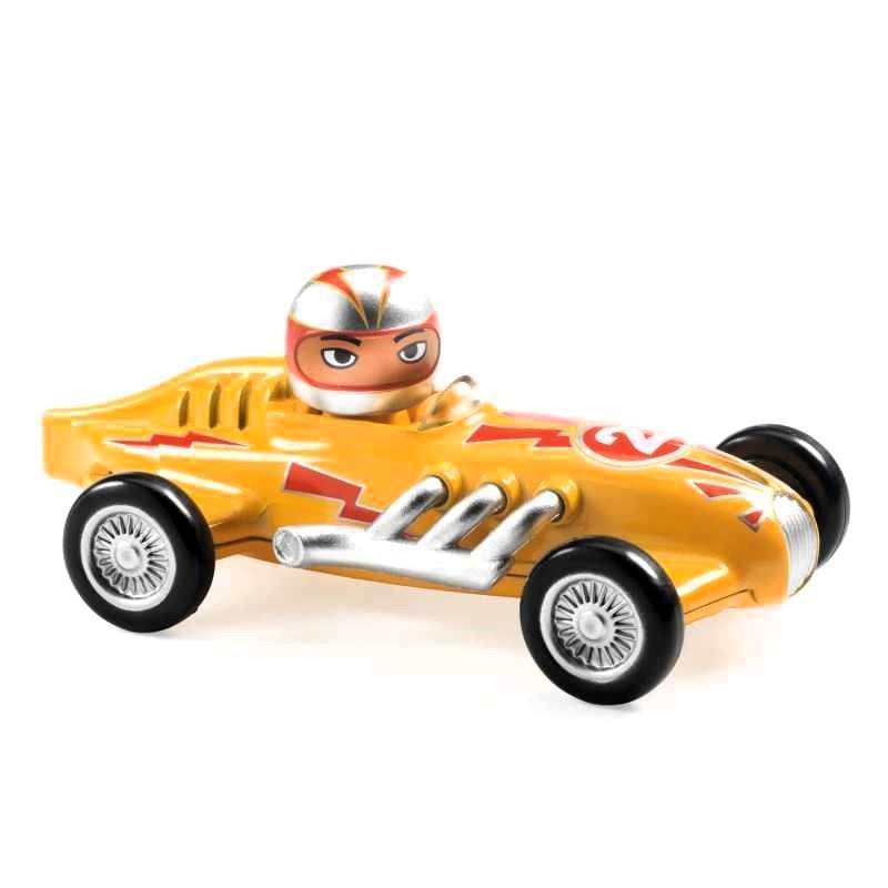 Macchinina Yellow Super Speed Djeco Crazy Motors in metallo giallo